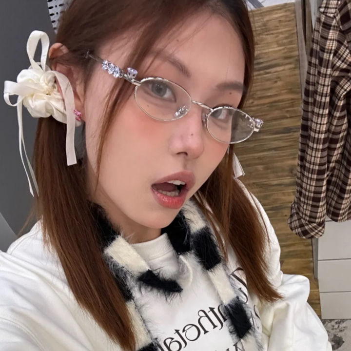 Rhinestone%20Stainless%20Steel%20Oval%20Frame%20Glasses%20Women's%20Punk%20Retro%20Anti%20Blue%20Light%20Eyewear%20Girl%20Reading%20Spectacles%20-%20Image%202