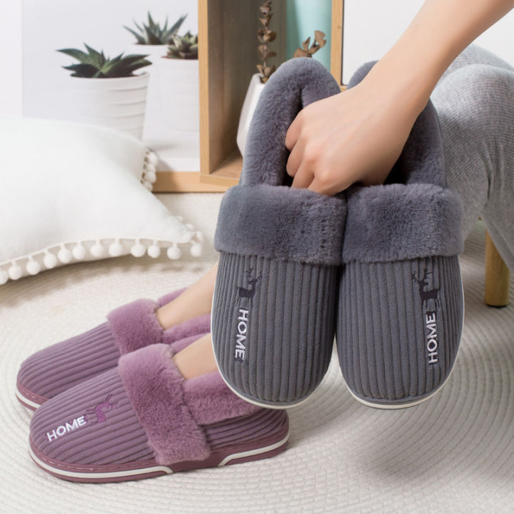 Litfun%20Warm%20Plush%20Slippers%20For%20Women%20Men%20Winter%20Indoor%20Fashion%20Furry%20Slippers%20Flully%20Cotton%20Slides%20Comfortable%20Home%20Bedroom%20Shoe%20House%20Foocus%20-%20Image%204