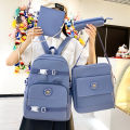 Four-piece set for the beginning of the school season, new simple girls' children's primary and secondary school school bags, large-capacity backpacks, college style backpacks. 