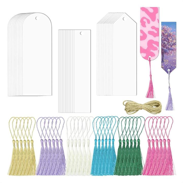 1Set Multicolor+Transparent Acrylic Bookmarks Blanks Sublimation Acrylic Book Markers for Women