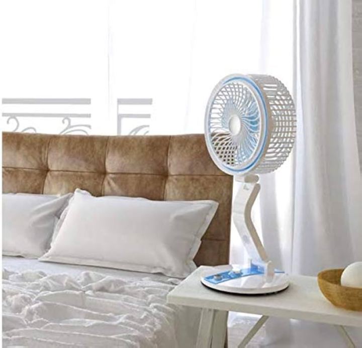 LR Rechargeable Folding Table Fan with Light Multifunctional Cute fan By Red Touch