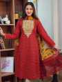 New Exclusive Readymade Cotton Red Three Piece For Women. 