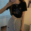 Korean Style Girl Cherry Design Sense Niche Ruffled Short Sleeves T T-shirt Women's Summer Sweet and Spicy Style ins Short. 