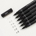 RHS Online 6PCS UNI Drawing Pen Ultra Fine Line Marker Black Ink 005 01 02 03 05 08 Micron Sketch Pen Art Supplies.