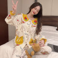 100%Cotton Pajamas for Pregnant Women Spring and Autumn Confinement Clothing Postpartum Maternal Feeding Nursing Wear Summer and Autumn Homewear Suit. 