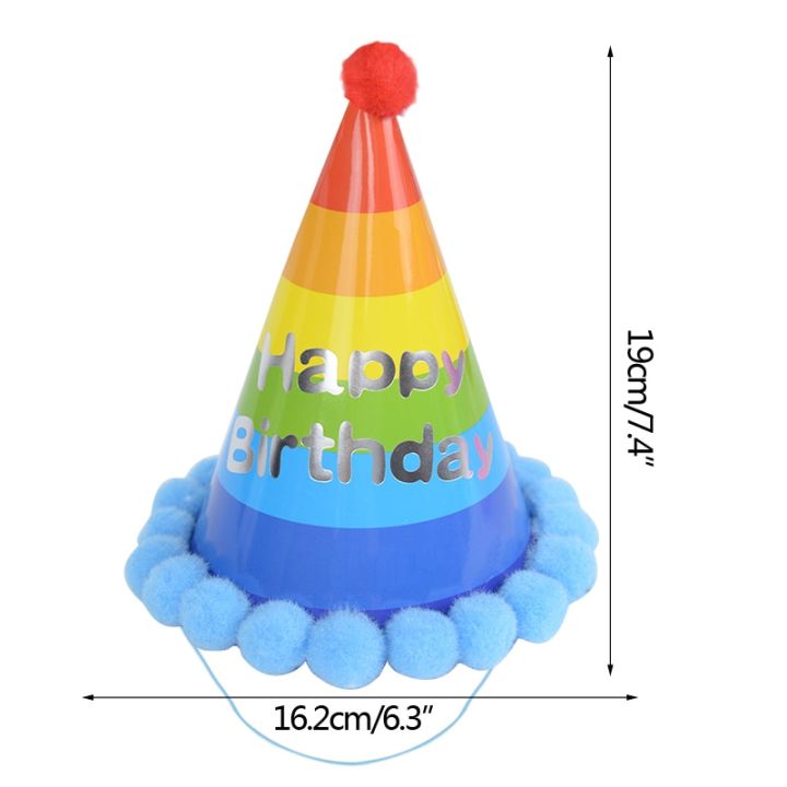 3/5Pcs%20Assorted%20Colors%20Kids%20Adults%20Birthday%20Party%20Hats%20Rainbow%20Birthday%20Cone%20Hats%20Boys%20Girls%20Blue%20Pink%20Birthday%20Pompon%20Paper%20Cap%20-%20Image%208