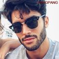 Classic Semi-Rimless Sunglasses Men's Women 2021 Square Polarized Sun glasses Men Oculos De Sol Gafas UV400 Retro Eyewear.