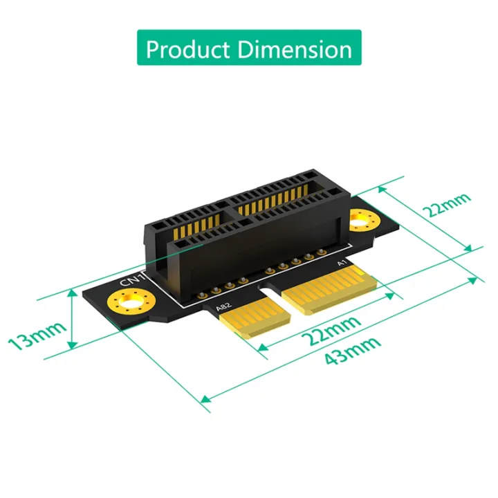PCI-e%201X%203.0%2090Degree%20Reverse%20Male%20to%20Female%20Riser%20Card%20for%201U%20Server%20-%20Image%202