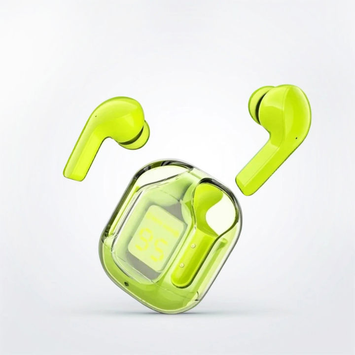 Ultrapods MAX/PRO TWS Bluetooth Earbuds with Display, Transparent Design, 30Hrs Playtime, Fast Charging, Bluetooth 5.3 + ENC