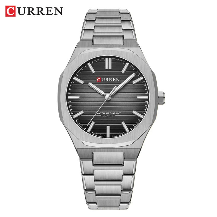 CURREN%208456%20Men's%20Stainless%20Steel%20Quartz%20Watch%20Luxury%20Fashionable%20Casual%20Wristwatch%20For%20Men-%20Silver%20&%20Black%20-%20Image%202