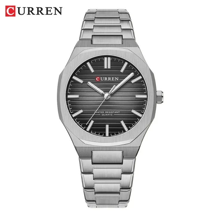 CURREN%208456%20Men's%20Stainless%20Steel%20Quartz%20Watch%20Luxury%20Fashionable%20Casual%20Wristwatch%20For%20Men-%20Silver%20&%20Black%20-%20Image%202