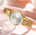 CURREN 9092 Luxury Quartz Watch with Sparkling Rhinestones Simple Stainless Steel Wristwatch for Women. 