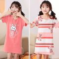 Unicorn Cotton Nightdress Little Teen Girl Pajamas Dresses Children Cartoon Summer Nightgown Home Clothes Kids Sleepwear Gecelik.