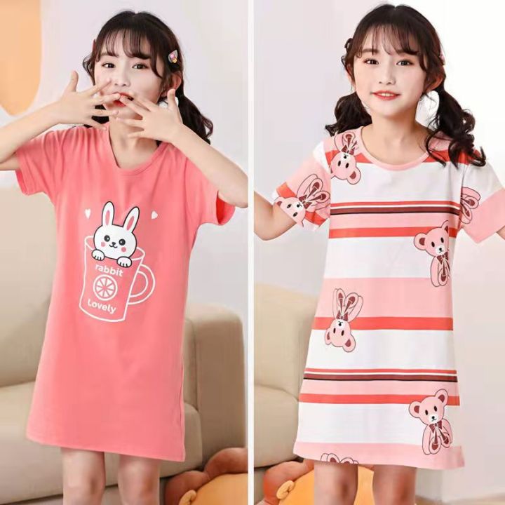 Unicorn%20Cotton%20Nightdress%20Little%20Teen%20Girl%20Pajamas%20Dresses%20Children%20Cartoon%20Summer%20Nightgown%20Home%20Clothes%20Kids%20Sleepwear%20Gecelik%20-%20Image%208