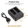 go pro hero 4,5,6,7,8 battary's dual charger. 