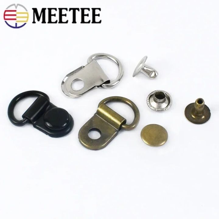 10/30/50Sets%20Meetee%209*14mm%20Metal%20Copper%20D%20Ring%20Buckle%20Carabiner%20Installation%20Nail%20Shoes%20Strap%20Hook%20Bag%20Accessory%20Leather%20Craft%20-%20Image%204