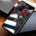 For Samsung Galaxy S21 FE Back Cover Version Theme Case Tempered Glass Protection shockproof Cover for Samsung S21FE case Transparent Circuit Board Design Full Coverage Phone cases. 