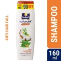 Parachute Naturale Anti Hair Fall Shampoo with Henna & Coconut Milk For Strong & Thick Hair Reduces Hair Fall Paraben Free, 100% Vegan All Hair Types 160 ml.