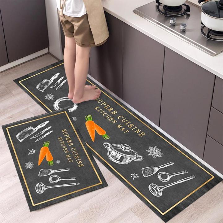 Sale Kitchen Mat Living Room Anti-slip Antifouling Rugs Tableware Pattern Entrance Doormat Bathroom Door Floor Mats-1piece 40x120cm