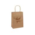 Medium Size Gift Bags - Foil Thank You Brown Paper Bags with Handles for Wedding, Birthday, Baby Shower, Party Favors - 10 Pack. 