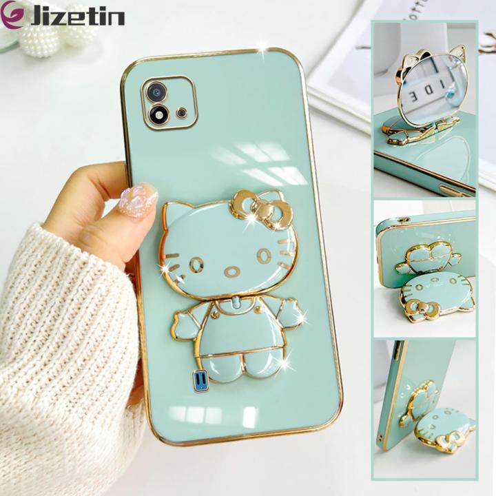 Jizetin%20for%20Realme%20C11%202021%20/%20C20%20/%20C20A%20Back%20Cover%20+%20Mirror%20+%20Hello%20Kitty%20Bracket%20360%20Rotation%20Luxury%20Plating%20Fashion%20Holder%20Phone%20Cases%20-%20Image%202