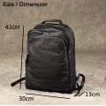High Quality Fashion Genuine Leather Backpack Men Bagpack Student School Bag Backpack daily male Rucksack large Knapsack Black. 
