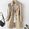Spring Autumn Women Trench Coat New Slim Plus Size Medium Long Windbreaker Female Abrigos Brazil Business Outerwear.