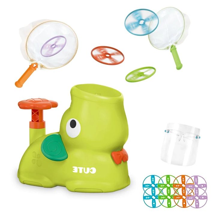 Flying Disc Launcher Toy for Kids Flying Saucer Toy Ouside Toys for Children Age 3+ Lighting Up Frisbees Educational Toy