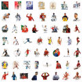 Cristiano Ronaldo 50Pcs Set Real Madrid Stickers Manchester United Pattern Al Nassr FC PVC Luggage Laptop Guitar Decals Collection Gift Wall Decoration.