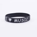 Adjustable Silicone wristband Trendy Silicone Ink filled Rubber bracelet Rubber Music wristband for Rock music fans Music. 