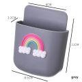 1 pcs Wall Mounted Storage Box Mobile Phone Socket Holder TV Air Conditioner Remote Control Organizer Self-adhesive Box.
