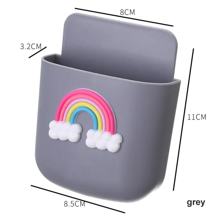 1%20pcs%20Wall%20Mounted%20Storage%20Box%20Mobile%20Phone%20Socket%20Holder%20TV%20Air%20Conditioner%20Remote%20Control%20Organizer%20Self-adhesive%20Box%20-%20Image%202