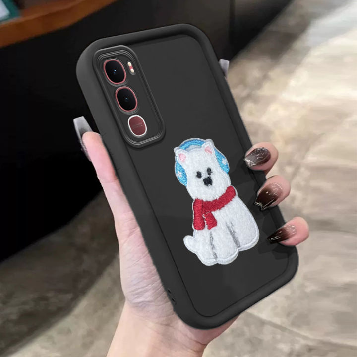Tokifu For VIVO Y21D With DIY Cute Puppy Sticker - Step Lens Full Pack Thickened Anti-Drop Silicone Phone Case