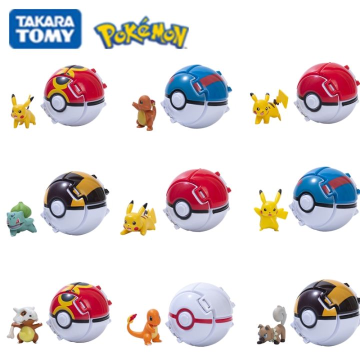 Tomy Pokemon Ball Pokeball Anime Figure Pikachu Squirtle Pocket