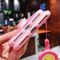 Funny Pink For INFINIX Hot 11s 9 Pay 10 10 lite 8 Smart 4 4c 5 6 Spark 6 Note 10 Pro Case TPU Soft Phone Strap Rope Case. 