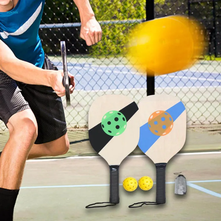 Wooden%20Pickleball%20Paddles%20Set%20with%20Beginner%20Racket%2040cm%20Long%2019cm%20Wide%202%20Paddles%202%20Pickle%20Balls%20Portable%20-%20Image%203