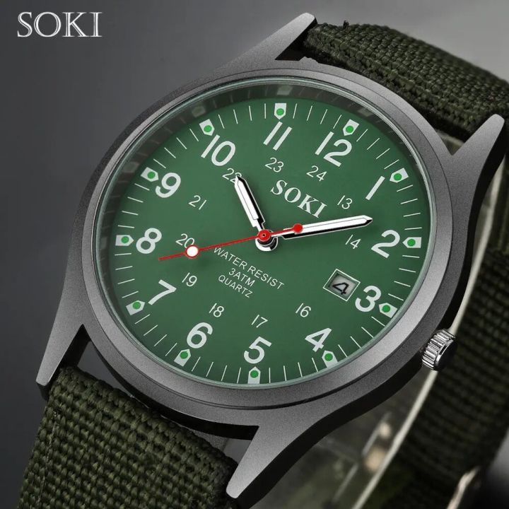 Men Nylon Strap Sports Men's Watch Fashionmale Classic Luxury Big Dial Quartz Wristwatch Clock Gift Relogio Masculino Relojes