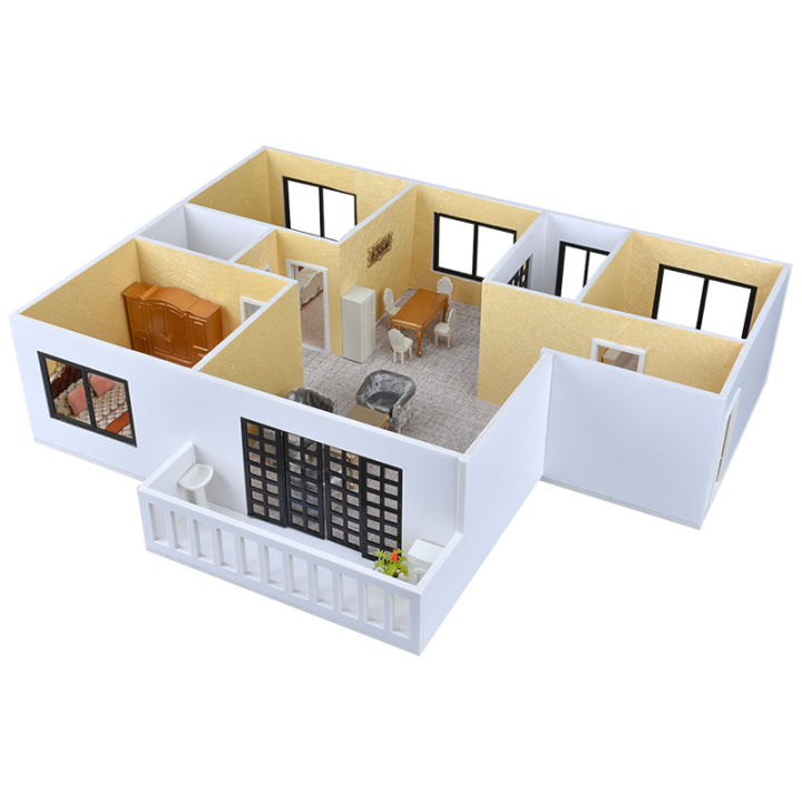 1:25 Scale Miniature Building Architecture Accessories Dollhouse Furniture Set Craft Ornament Prefabricated House to Assemble