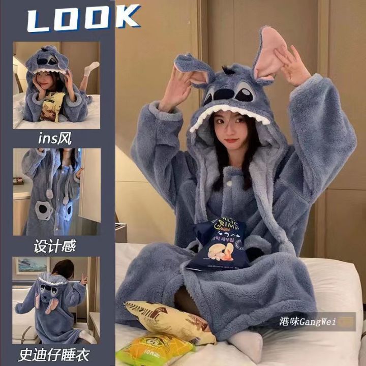 Winter%20coral%20velvet%20plush%20thickened%20Stitch%20nightgown%20loungewear%20set%20pache%20dog%20loose%20long%20-%20Image%207