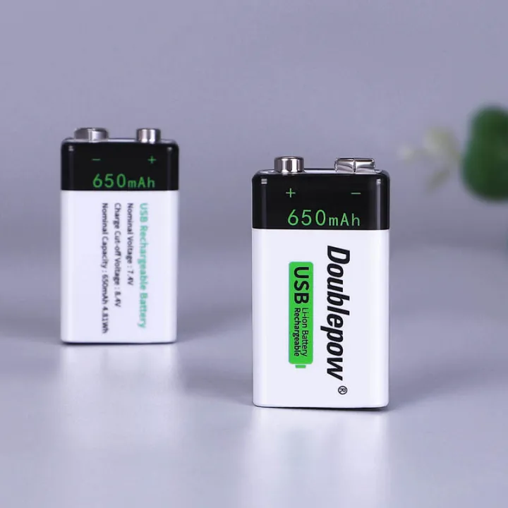 Doublepow%209V%20650mAh%20USB%20Rechargeable%20Li-ion%20Battery%20%E2%80%93%20Built-in%20Micro%20USB%20Charging%20-%20Image%202