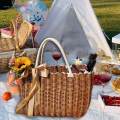 Woven Basket with Handles Fruits Storage Baskets Organizer for Bedroom M.