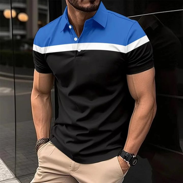 Summer business Polo shirt men's fashion casual high quality short-sleeved Polo shirt men's T-shirt top men's clothing
