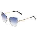 Gradient lenses Sunglasses Trendy Unisex style UV400 protection Vintage eyeglasses Lightweight frame Fashionable design Rimless sunglasses for Outdoor activities Beach vacations Fashion events Costume.