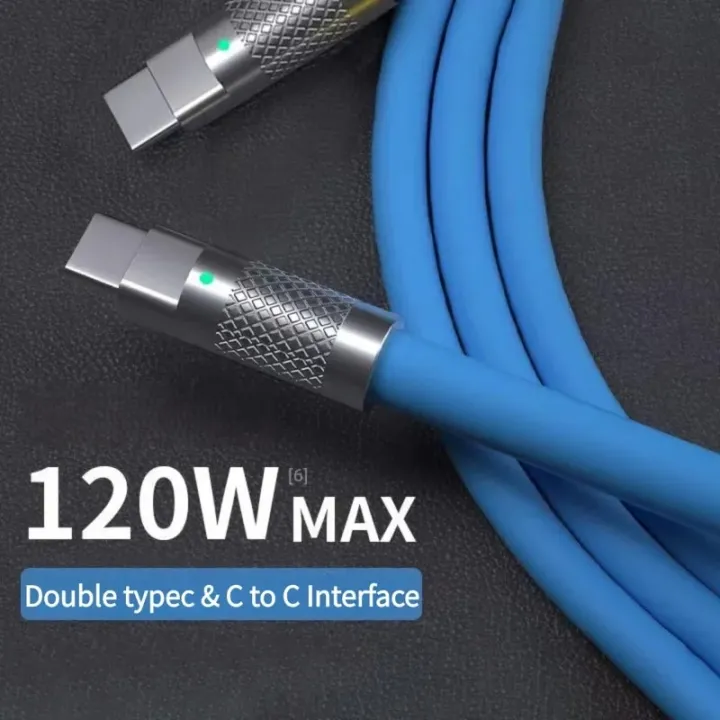120w%206a%20Super%20Fast%20Charge%20PD%20Type%20C%20Liquid%20Silicone%20Cable%20Quick%20Charge%201M%202M%20Usb%20Cable%20Usb%20C%20to%20C%20Charger%20Cable%20-%20Image%202