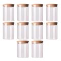 10Pcs Bamboo Wood Lid Glass Jar Airtight Canister Kitchen Storage Bottles Jars Food Container Tea Coffee Beans Candy Jar. 