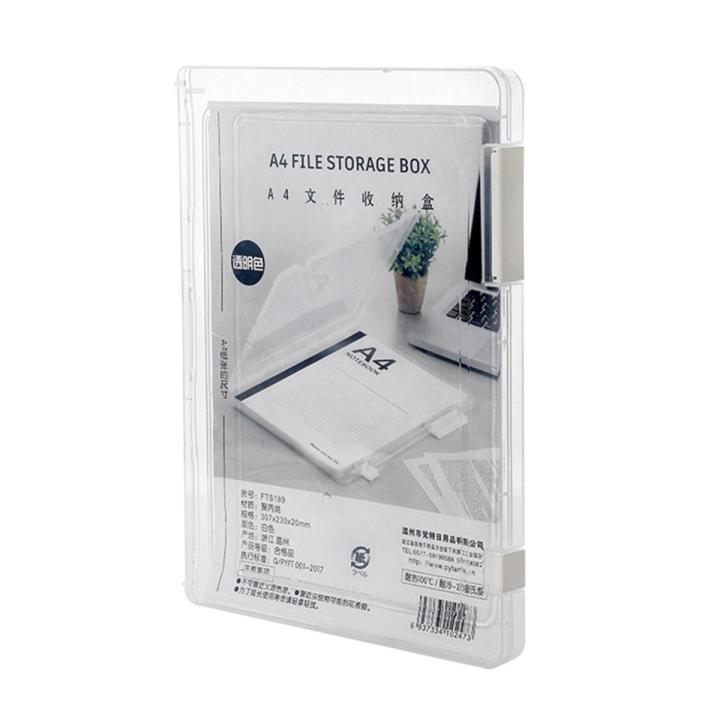 Portable A4 File Box Slim Document Organizer Case Transparent Plastic Box 12 x 9 Inch for Office Desk File Organizer Box