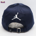 Navy Blue Jordan Embroidery Logo Cotton Curved Cap. 