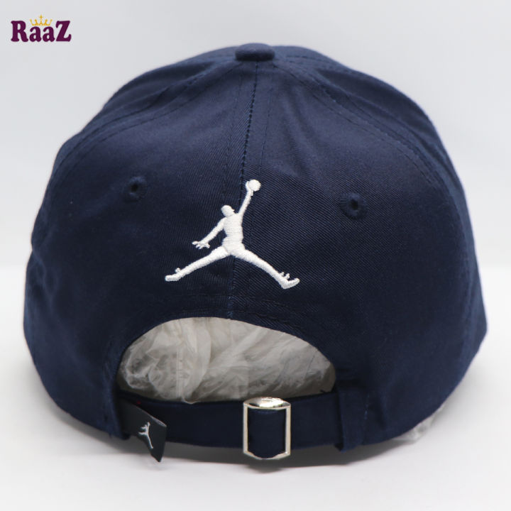 Navy%20Blue%20Jordan%20Embroidery%20Logo%20Cotton%20Curved%20Cap%20-%20Image%205