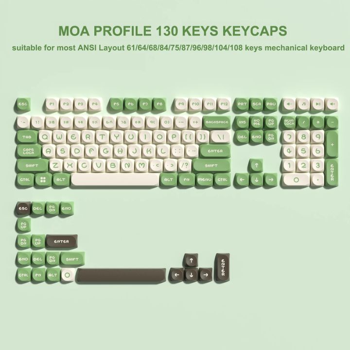 130%20Keys%20Green%20Pine%20MOA%20Profile%20PBT%20Keycaps%20DIY%20Double%20Shot%20Key%20caps%20for%2061/87/104%20Cherry%20MX%20Switch%20Gaming%20Mechanical%20Keyboard%20-%20Image%202