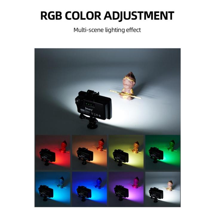 Jmary FM-72RGB Waterproof RGB Video Lights Mini LED Camera Light 3000mAh Rechargable LED Panel Lamp Photo Video Lighting Color Temperature 5000-6000K For Camera Youtube Tik tok (1 Pcs Set)